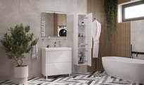 Тумба с раковиной Velvex Edge 800-0-2 (9696) напольная, белый глянец tn.EDG.9696.80.2Y белый глянец + 9696-80