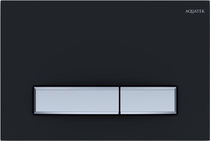 Кнопка управления Aquatek Slim, прямоугольная, клавиши прямоугольные хром, чёрный матовый KDI-0000031