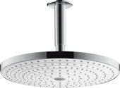 Верхний душ Hansgrohe Raindance Select S300 потолочное соединение, переключение кнопкой, хром-белый 27337400