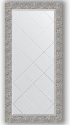 Зеркало Evoform Exclusive-G 760x1580 с гравировкой, в багетной раме 90мм, чеканка серебряная BY 4281