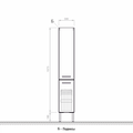 Verona AREA Шкаф-пенал напольный, ширина 30см, дверца и корзина, петли слева, артикул AR313L