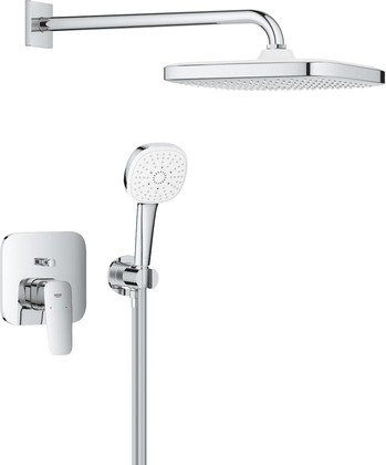 Душевая система Grohe Cubeo Tempesta 250 Cube, смеситель встроенный, верхний душ, ручной душ, хром 1053360000