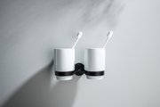 Стакан с держателем двойной Aquatek Бетта настенный, чёрный матовый AQ4617MB