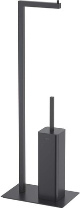 Стойка для туалета Aquatek Либра напольная, держатель туалетной бумаги с ёршиком, чёрный матовый AQ4331MB