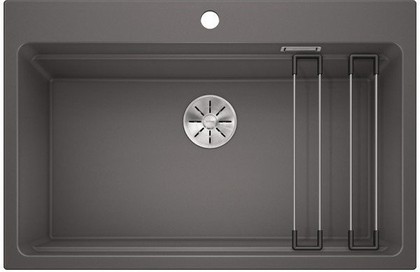 Кухонная мойка Blanco Etagon 8, отводная арматура, тёмная скала 525188