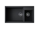 Кухонная мойка Omoikiri Tedori 86-2-LB-BL, две чаши, Tetogranit, чёрный 4993932