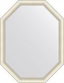 Зеркало Evoform Octagon 71x91, восьмиугольное, в багетной раме, белый с серебром 60мм BY 7436