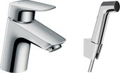 Смеситель для раковины Hansgrohe Logis с гигиеническим душем, хром 71290000