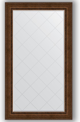 Зеркало Evoform Exclusive-G 1020x1770 с гравировкой, в багетной раме 120мм, состаренная бронза с орнаментом BY 4429