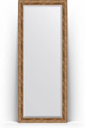 Зеркало Evoform Exclusive Floor 800x2000 пристенное напольное, с фацетом, в багетной раме 85мм, виньетка античная бронза BY 6114