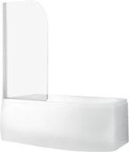 Шторка на ванну Roth Screen Pro, 81x140см, прозрачное стекло, белый 4000688