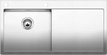 Кухонная мойка чаша слева, крыло справа, с клапаном-автоматом, нержавеющая сталь зеркальной полировки Blanco Claron 5S-IF/А 514000