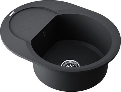 Кухонная мойка Omoikiri Sakaime 60E-BL с крылом, Tetogranit, чёрный 4993120
