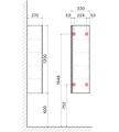 Пенал Jorno Incline 120, подвесной, бетон Inc.04.120/P/Bet/JR