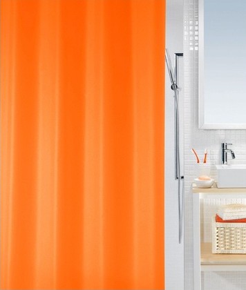 Штора для ванной Spirella Alea, 180x200см, текстиль, оранжевый 4007355