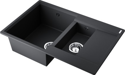 Кухонная мойка Omoikiri Daisen 78-2T-BL, с крылом, чёрный 4993535