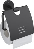 Держатель туалетной бумаги Aquatek Бетта с крышкой, чёрный матовый AQ4609MB