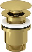 Донный клапан Kludi Push-Open для раковин с переливом, брашированное золото 10426N0-00