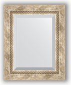 Зеркало Evoform Exclusive 430x530 с фацетом, в багетной раме 70мм, прованс с плетением BY 3355