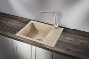 Кухонная мойка Granula 6002, 600x500, накладная, с крылом, кварц, Песок 6002, ПЕСОК