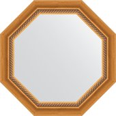 Зеркало Evoform Octagon 580x580 в багетной раме 70мм, состаренное золото с плетением BY 7312