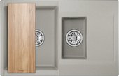 Кухонная мойка Granula Estetica ES-7808, 780x500, двойная, кварц, Базальт 7808, БАЗАЛЬТ