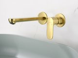 Смеситель для раковины настенный Aquatek Альфа внешняя и скрытая часть, шлифованное золото AQ1913BG