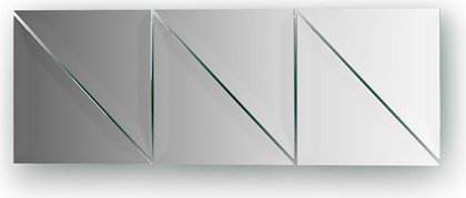 Зеркальная плитка Evoform Refractive с фацетом 15мм, комплект 6шт, треугольник 15х15см, серебро BY 1537