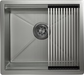 Кухонная мойка Granula Kitchen Space KS-5045U, 500x445, универсальный монтаж, нержавеющая сталь, Сталь матовая 5045U, СТАЛЬ МАТОВАЯ