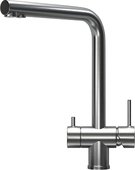 Смеситель кухонный Granula Kitchen Space KS-7011, с подключением к фильтру для питьевой воды, Сталь сатин 7011, СТАЛЬ САТИН
