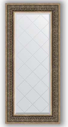 Зеркало Evoform Exclusive-G 590x1290 с гравировкой, в багетной раме 101мм, вензель серебряный BY 4078