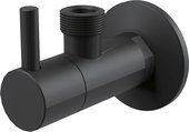 Угловой вентиль Alcaplast с фильтром G1/2x1/2", круглый, чёрный матовый ARV003-BLACK