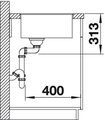 BLANCO SUBLINE 400-F Схема с размерами: вид сбоку