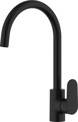 Смеситель для кухни Aquatek Ника полукруглый излив, матовый чёрный AQ1882MB