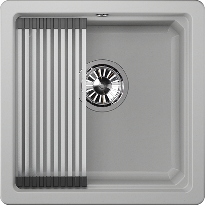 Кухонная мойка Granula Kitchen Space KS-4501U, 450x450, подстольный монтаж, кварц, Арктик 4501U, АРКТИК