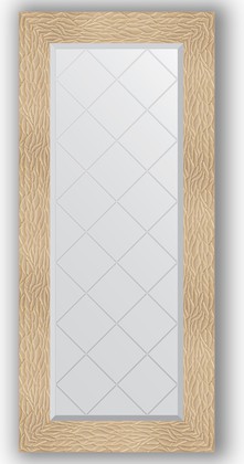 Зеркало Evoform Exclusive-G 560x1260 с гравировкой, в багетной раме 90мм, золотые дюны BY 4064