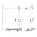Душевая штанга AQUAme 700мм с полкой 240x120мм, чёрный AQM8201B
