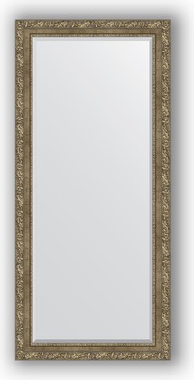 Зеркало Evoform Exclusive 750x1650 с фацетом, в багетной раме 85мм, виньетка античная латунь BY 3593