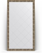 Зеркало Evoform Exclusive-G Floor 1080x1980 пристенное напольное, с гравировкой, в багетной раме 73мм, серебряный бамбук BY 6347