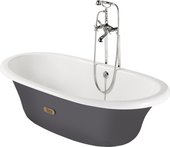 Чугунная ванна Roca Newcast Grey 170x85см, овальная 233650000