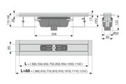 Душевой лоток Alcaplast Professional, 300мм, с порогами для решётки, вертикальный сток, нержавеющая сталь APZ1006-300