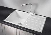 Кухонная мойка Granula 8002, 800x500, накладная, с крылом, кварц, Арктик 8002, АРКТИК