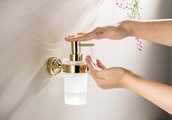 Дозатор жидкого мыла Aquatek Классик настенный, полированное золото AQ4505PG
