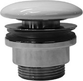 Донный клапан для раковины GSI, с открытым сливом, керамическая крышка, белый глянцевый PVC11