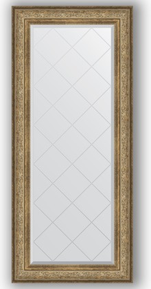Зеркало Evoform Exclusive-G 700x1600 с гравировкой, в багетной раме 109мм, виньетка античная бронза BY 4167