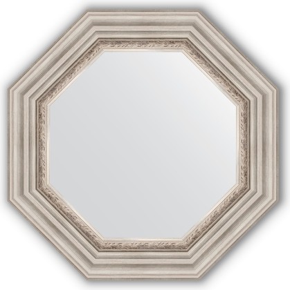 Зеркало Evoform Octagon 566x566 в багетной раме 88мм, римское серебро BY 3787