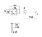 Смеситель для раковины Nobili Live 250, одна розетка, хром LV00198/2CR