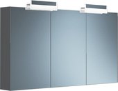 Шкаф зеркальный подвесной с 2 светильниками, 3 двери, 129x15x70см Verona Moderna MD606