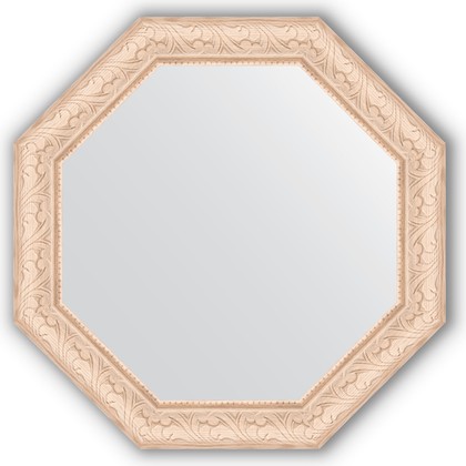 Зеркало Evoform Octagon 508x508 в багетной раме 57мм, беленый дуб BY 3697