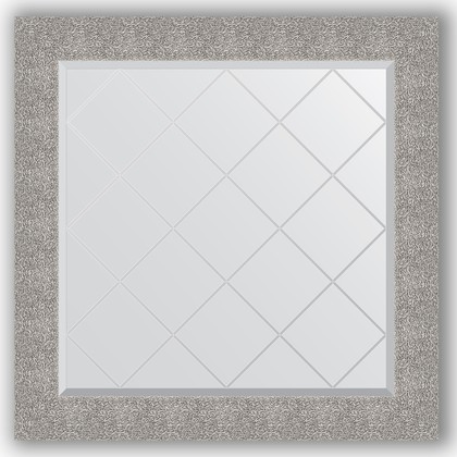 Зеркало Evoform Exclusive-G 860x860 с гравировкой, в багетной раме 90мм, чеканка серебряная BY 4324